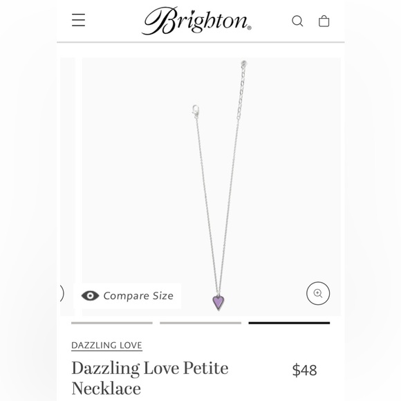 Brighton - BNWT/ tissue/ box -Dazzling Love- Silver/Enamel Purple Heart Necklace - Picture 4 of 9